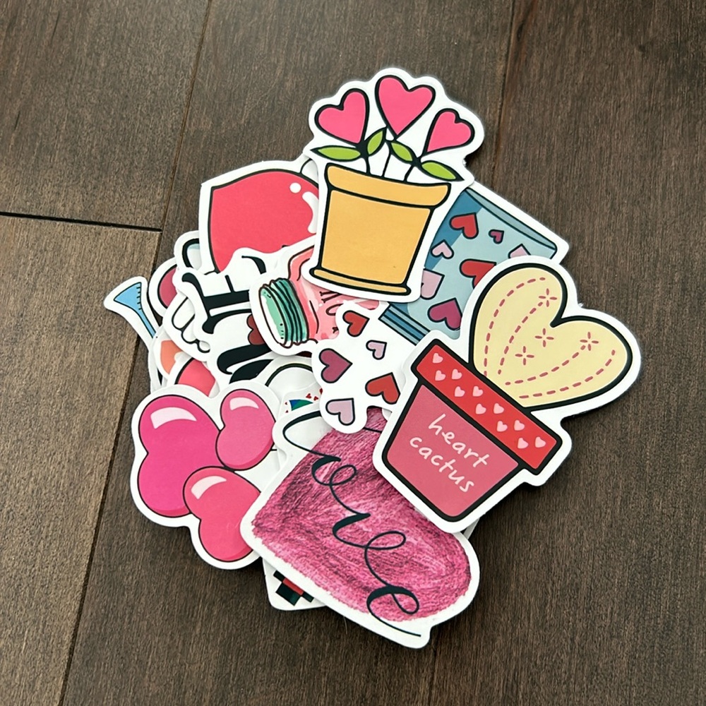 Love Sticker Set, Scrapbook Stationery, Valentine’s Day Cards, DIY Paper Decor